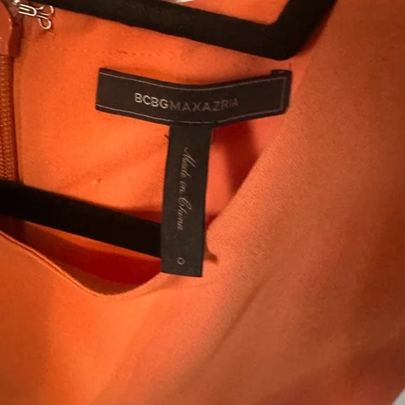 BCBGMaxAzria Vibrant Orange Midi Dress - Picture 3 of 3